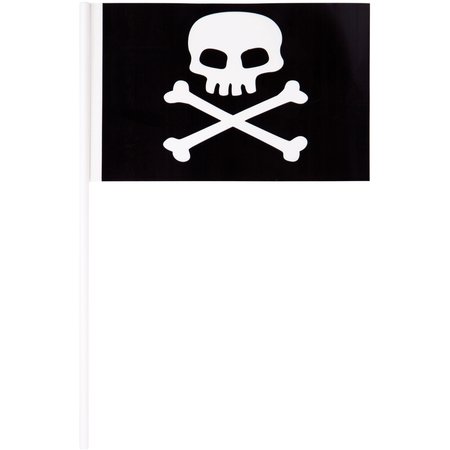 CREATIVE CONVERTING Plastic Pirate Flag Banner, 6.5"x9.5", 48PK 013103